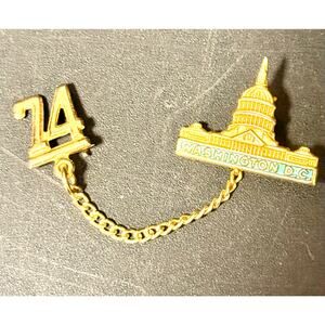 vintage Washington D.C. souvenir lapel pin set 1974 jewelry tie